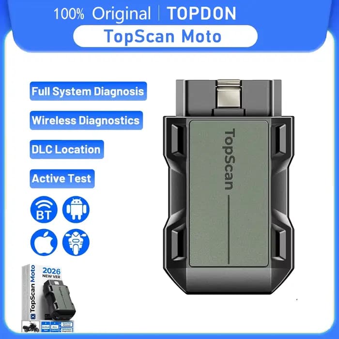 Outil de diagnostic complet pour moto TOPDON TopScan Moto avec test VIN automatique, scan et effacem