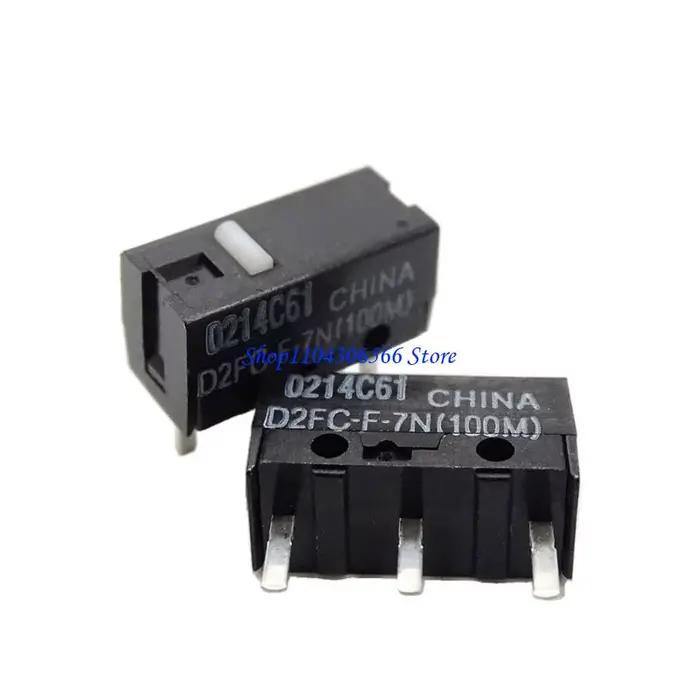 02dd 2/10pcs MICE ORIGINAL Micro commutateurs D2FC-F-7N (100m) 3pin Whitedots Touch Interrupteurs Mi