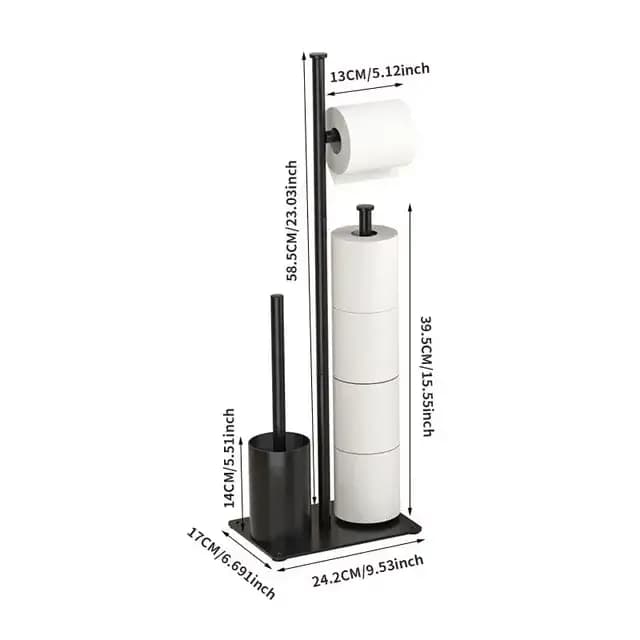 Accessoires de salle de bains intégrés en acier inoxydable 304, porte-brosse de toilette sur pied, p