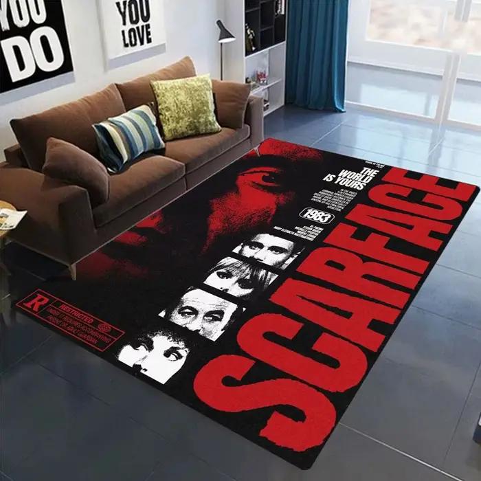 Tapis de sol rétro S-Scarface, tapis antidérapant vintage pour salon, décoration de canapé, tapis de