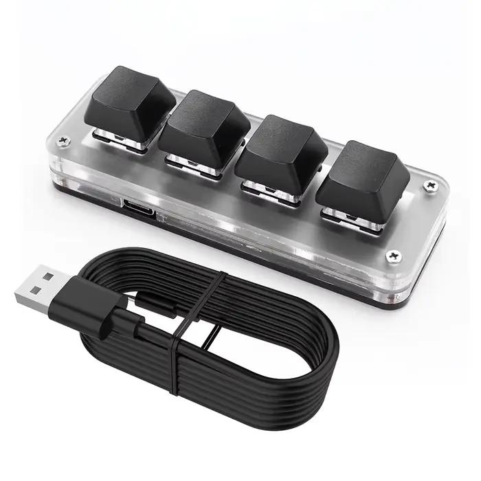 Clavier de jeu mécanique à une main, 3 touches, 1 bouton, 4 touches, interrupteurs rouges, filaire, 