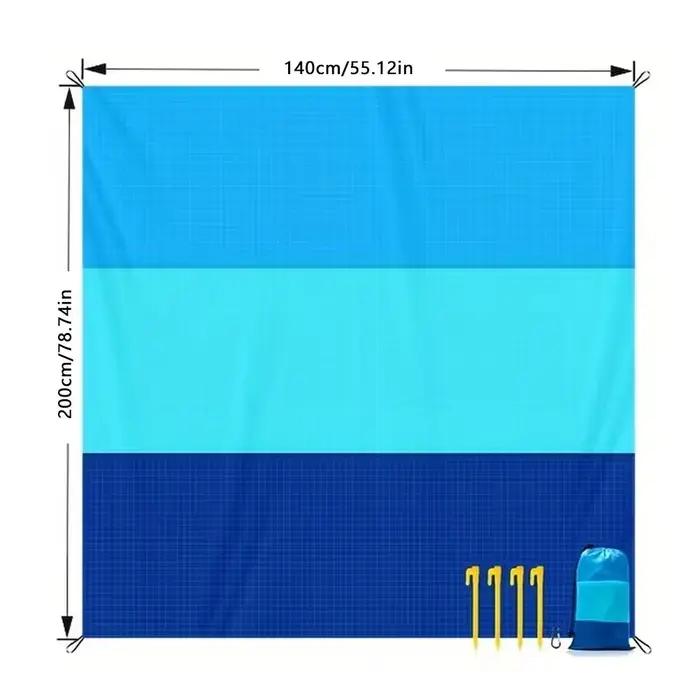 Tapis de plage pliable portable, couverture de pique-nique en polyester imperméable, tapis de sol an