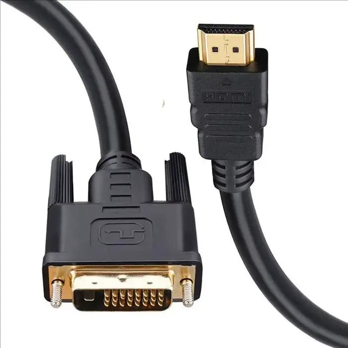 Câble compatible HDMI vers DVI, 1.5m, 3m, 1080P, 3D, DVI, D24, adaptateur 1 broche, directions pour 