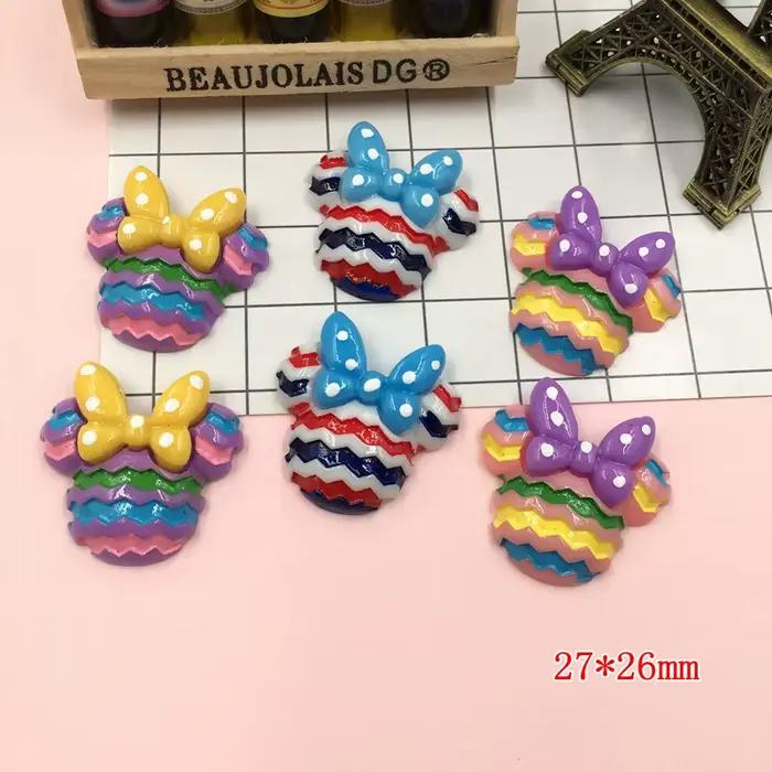 Souris Kawaii 10 pièces, Cabochon à dos plat en résine pour Center de nœud de cheveux, bijoux, Scrap