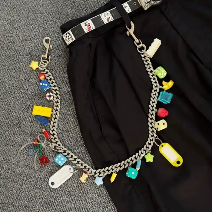 Porte-clés Hip-hop personnalisé et à la mode, accessoire suspendu à la taille, accessoires de bijoux