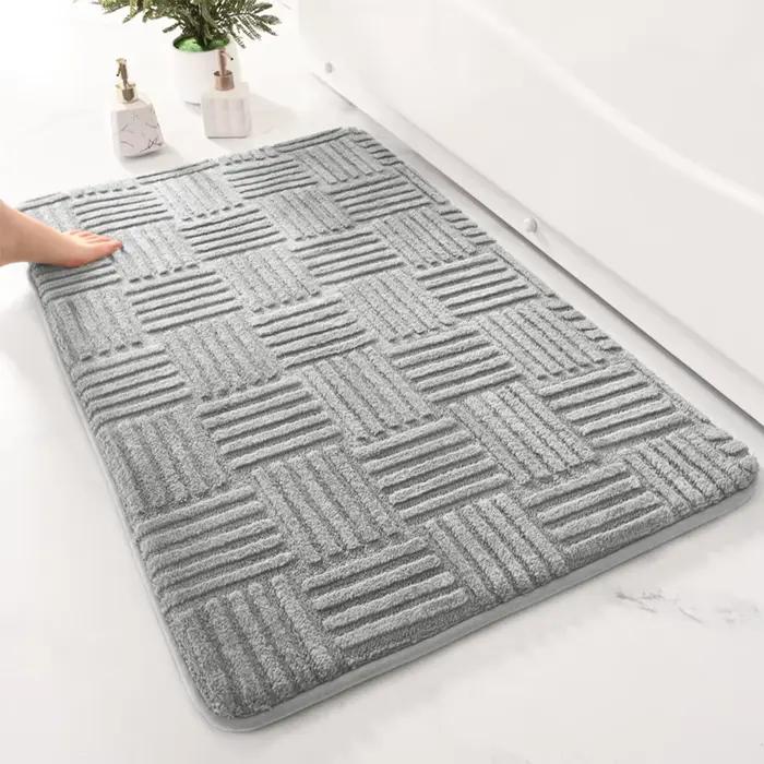 Tapis de sol absorbant Simple pour salle de bain, tapis de toilette à rayures épaisses, salle de dou