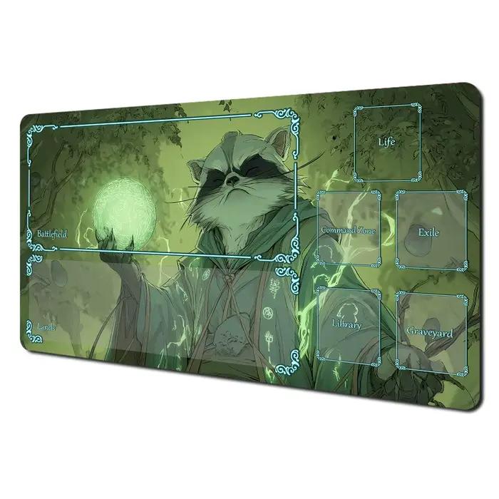 Tapis de jeu Magic Card Battle Mat, design de guerrier anime sur le thème Ukiyo-e, tapis de jeu MTG 