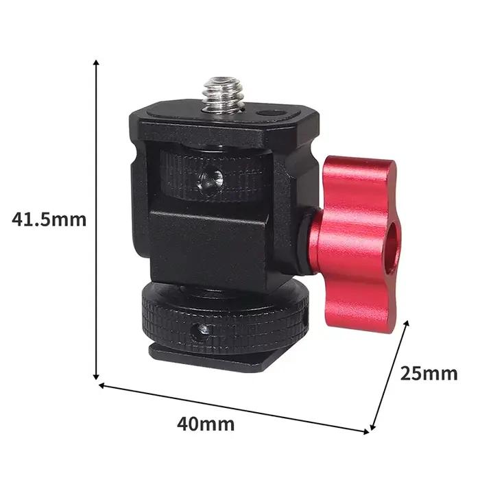 Mini support de montage pour moniteur, tête de trépied avec adaptateur de montage pour chaussure fro