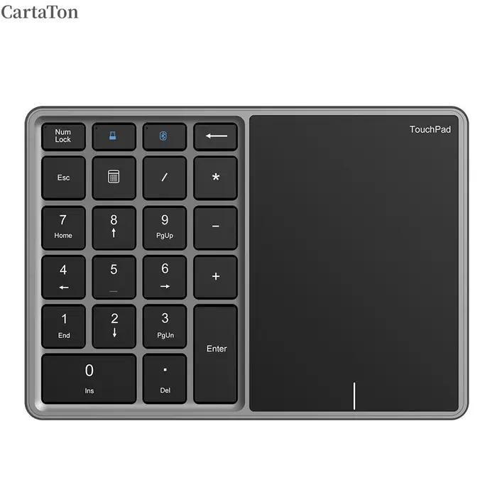 Clavier numérique Rechargeable sans fil USB Type C BT, Mini taille mince, avec pavé tactile et clavi