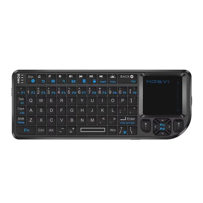 Mini clavier MRSVI A8 PLUS, rétroéclairé, sans fil 2,4 GHz et Bluetooth 5.0 avec pavé tactile pour A