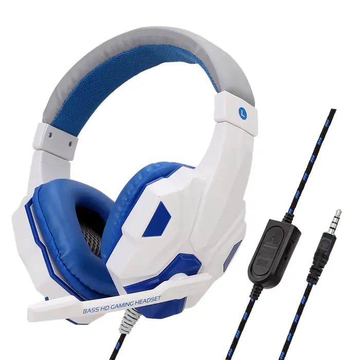 Casque de jeu filaire 3.5mm avec microphone réglable, casque stéréo basse pour ordinateur, téléphone