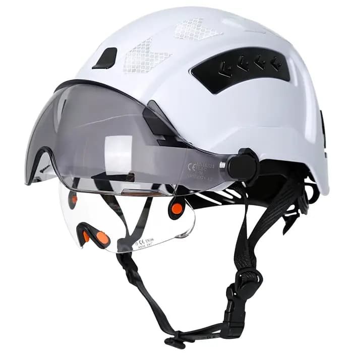 Casque de sécurité de Construction CE avec Double lunettes, autocollants réfléchissants, casque rigi
