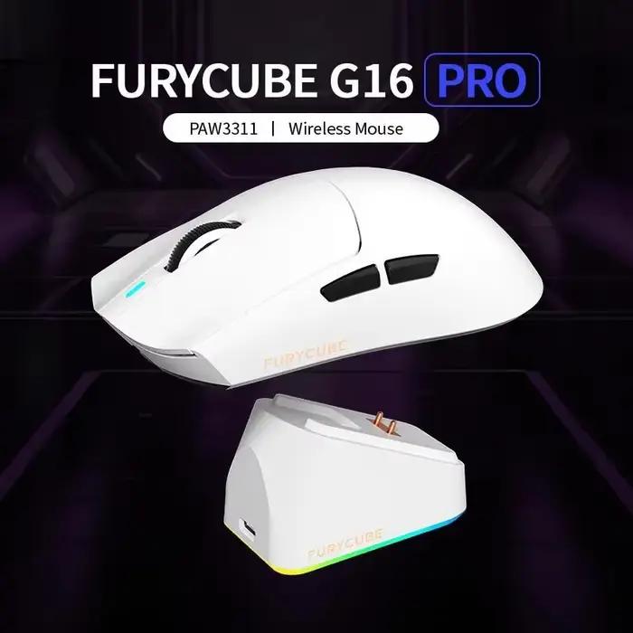 Souris de jeu sans fil FURYCUBE G16 Pro, légère (55 g), capteur PAW3311, avec base de charge magnéti