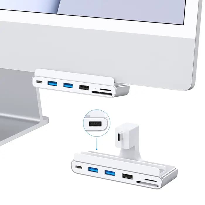 Hub USB c pour iMac 24 pouces, hub USB C 7 en 1, USB 3.0 5Gbps, lecteur de carte SD/TF, Station d'ac