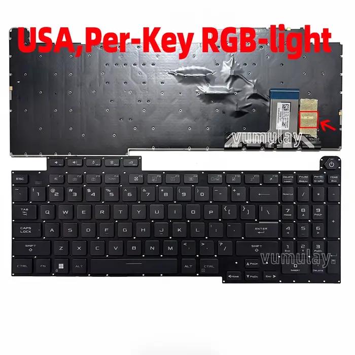 Clavier rétroéclairé rvb par clé américain/russe, pour ASUS ROG Strix G733Z G733ZW G733ZX G733P G733