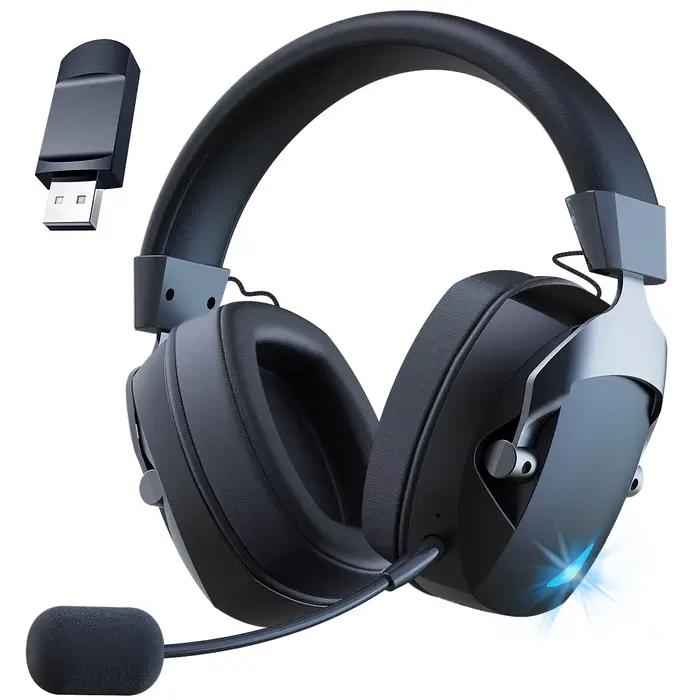Casque de jeu sans fil avec Microphone antibruit détachable, prise filaire 2.4G Bluetooth-USB-3.5mm,