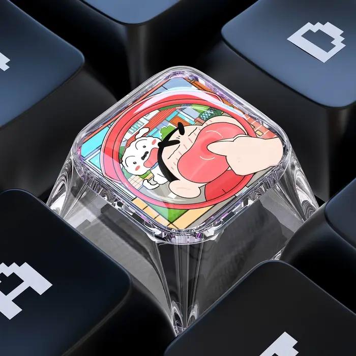 Clavier mécanique DIY personnalisé Shin-Chan avec touches mignonnes, clavier mécanique à axe croisé,