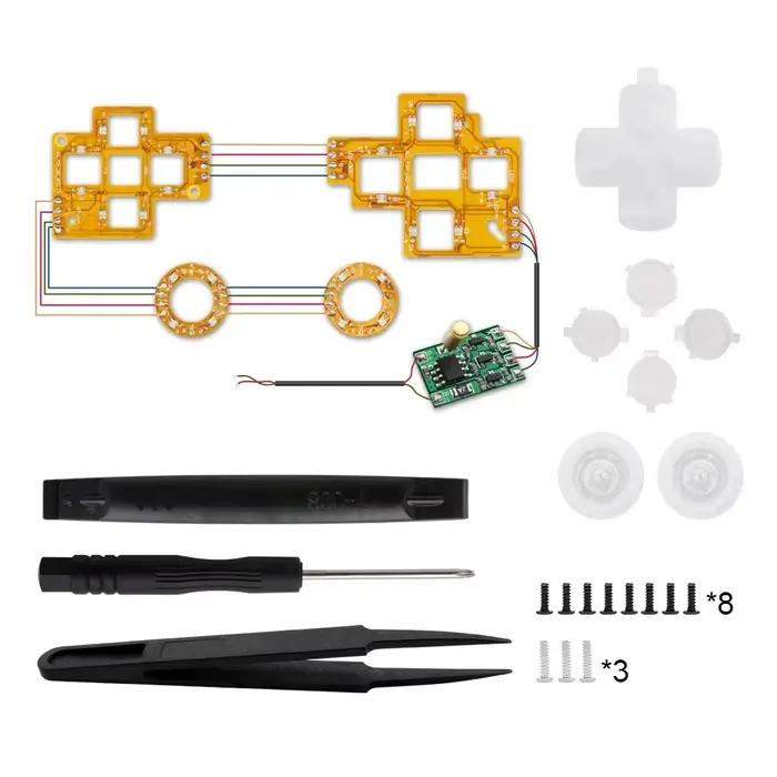 Pour contrôleur PS5 bricolage panneau lumineux couleur 6 couleurs peuvent changer lumineux d-pad bou