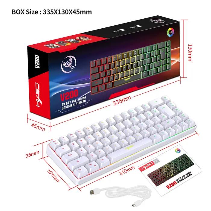 HXSJ V200 clavier filaire Portable 68 touches mécanique Film tactile clavier de jeu 19 touches Membr