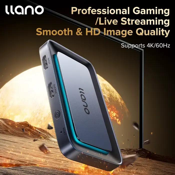 Llano Professional HDMI Live Stream Switcher 4K 60HZ carte de capture vidéo pour Streaming Podcastin