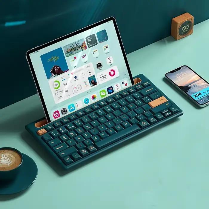 BOW BT-Clavier sans fil multi-appareils, avec support de téléphone, fente 79, bouton de limitation p