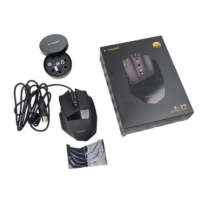 La souris de jeu E-YOOSO X-39-USB est équipée de 18 touches macro programmables, d'un design ergonom