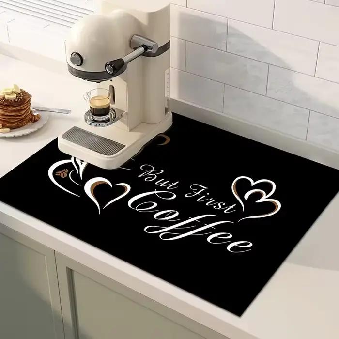 Tapis de séchage pour machine à café, vaisselle, bar à café, outils de cuisine, décoration de table 