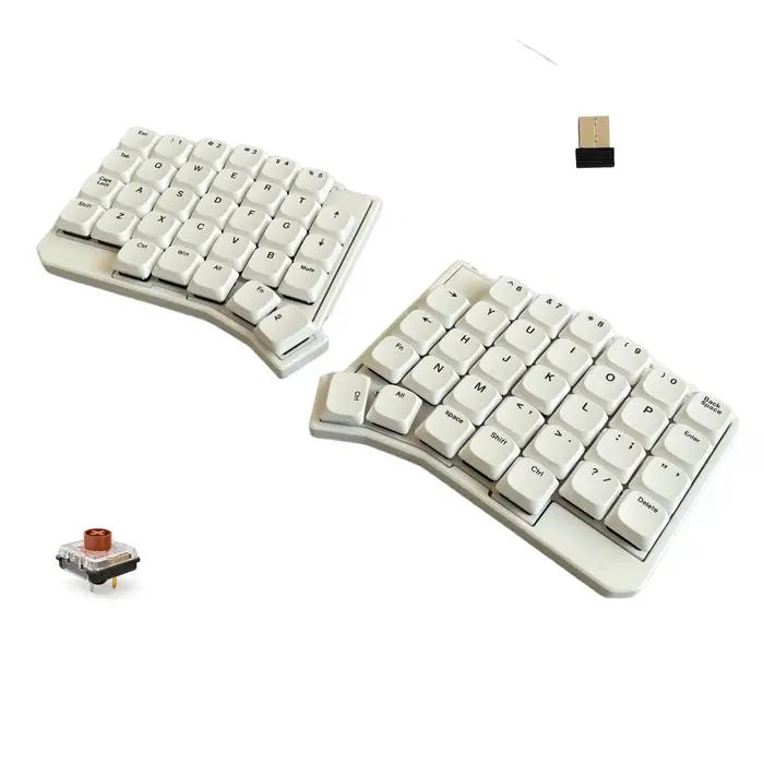 Clavier mécanique sans fil à profil bas, 2,4 G, 60 %, programmable, ergonomique, rechargeable pour j