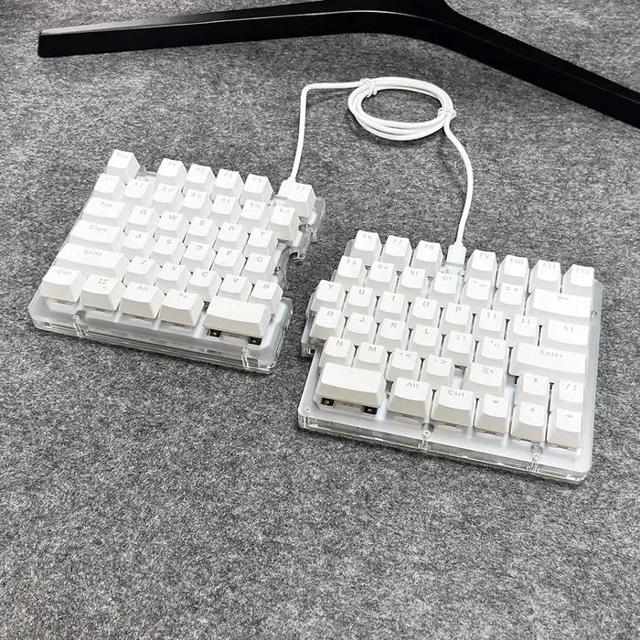 Clavier mécanique filaire DEBROGLIE DB78-3C rétroéclairé par LED, ergonomique, à touches interchange
