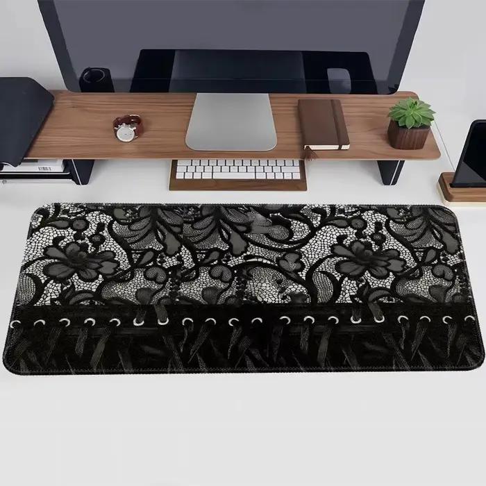 Tapis de souris en dentelle à fleurs, tapis pour ordinateur portable, console de jeu, tapis de burea