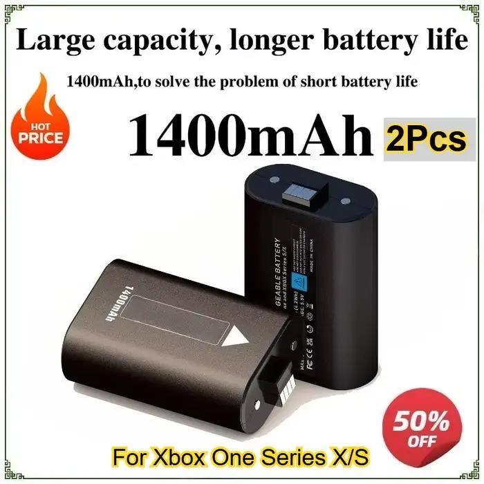 Batterie Li-ion Rechargeable 1400mAh pour Xbox One série X/S pour Xbox One OneX OneS Elite batterie 