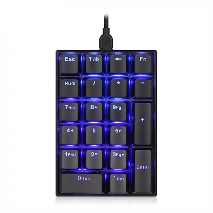 K23 clavier numérique 21 touches USB filaire pavé numérique jeu mécanique motospeed clavier LED rétr