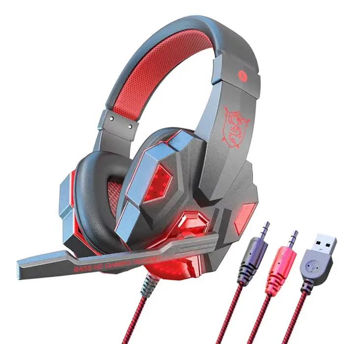 Casque de jeu filaire avec microphone, écouteurs, musique, PS4, Play Station 4, jeux, PC, demandes d
