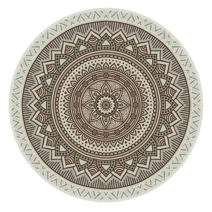 Tapis rond en Imitation laine, bohémien, en Fiber Polyester douce, pour décoration salon chambre à c