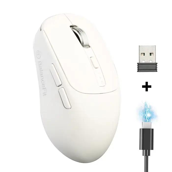 Souris sans fil avec USB 2.4Ghz, Compatible Bluetooth, ergonomique, pour bureau, iPad, MacBook, tabl