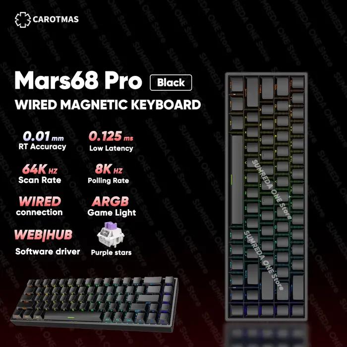 IROK Carotmas D Mars68 Pro clavier mécanique magnétique sans fil de jeu 8K déclencheur rapide 0.01mm