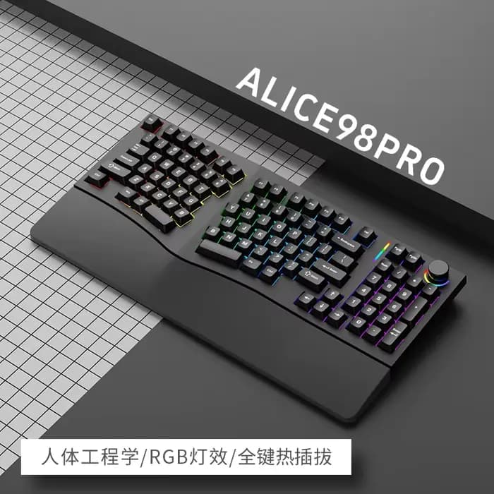 Feker-Clavier de jeu ergonomique filaire ou sans fil AlSTR98 Pro, RVB, claviers mécaniques, échange 