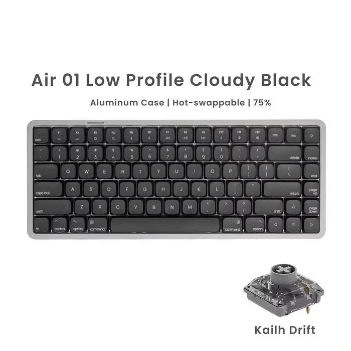 Personnalisé à chaud RGB Tri-mode mécanique clavier joint aluminium CNC Akko Air 01 Profil bas clavi