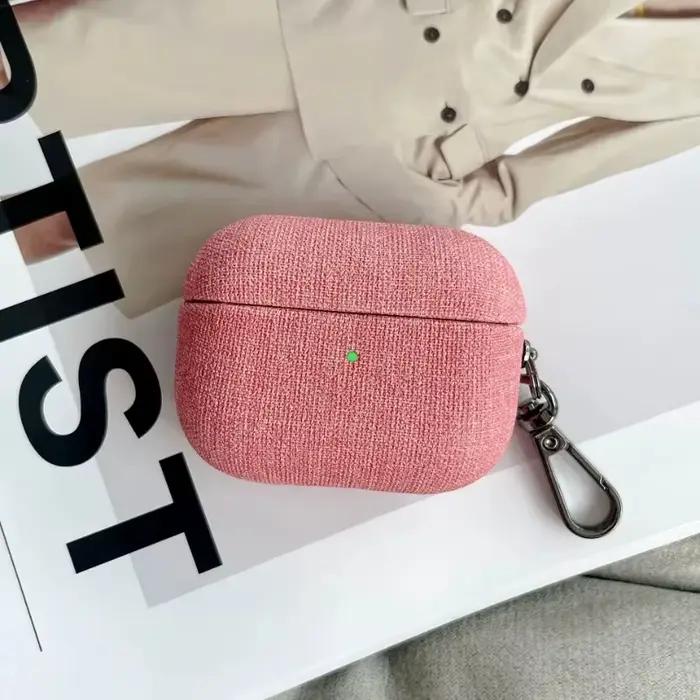 Étui Airpods Pro2 en tissu pour Apple Airpods 4 3 2 1 Pro 2, avec clé, fermoir en métal, housse pour
