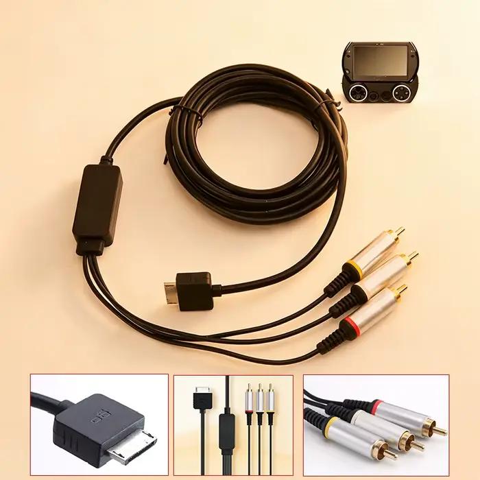 Câble AV pour console de jeu PSP GO, sortie audio vidéo synchrone 3M, adaptateur AV, fil avec conden