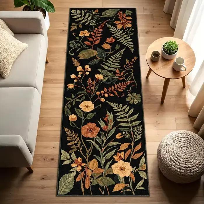 Tapis de chemin de forêt enchantée, Design Floral botanique, décoration de la maison pour salon, cha