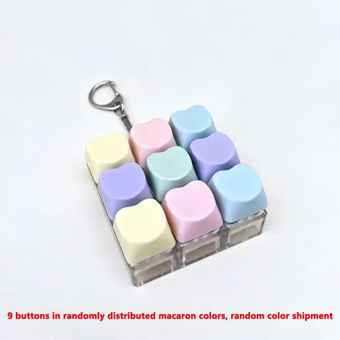 Porte-clés clavier fidget en forme de cœur à 9 touches, son de clic clac ASMR, jouet sensoriel porta
