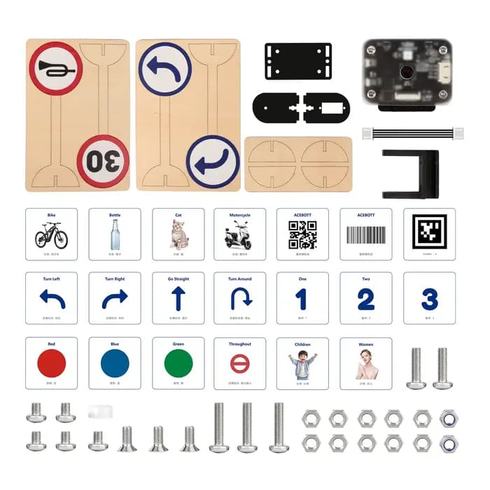 Kit de voiture robot ACEBOTT AI avec détection et suivi d'objets en temps réel pour kit de programma