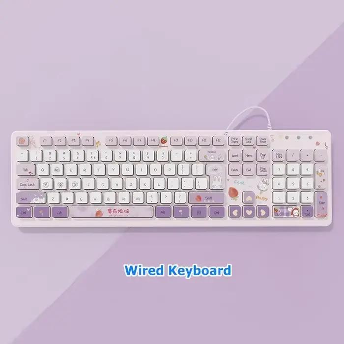 Clavier filaire élégant et silencieux pour le jeu et le divertissement, accessoires pour ordinateur 