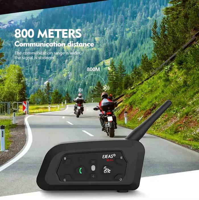 EJEAS 1/2 pièces Type C V6 Pro Moto Interphone Bluetooth casque casque Moto Interphone talkie-walkie