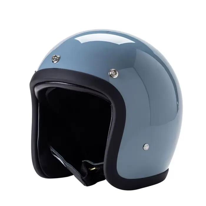 Casque de moto rétro Vintage Casco 3/4 casque ouvert pour hommes café Racer casque Chopper Jet Capac