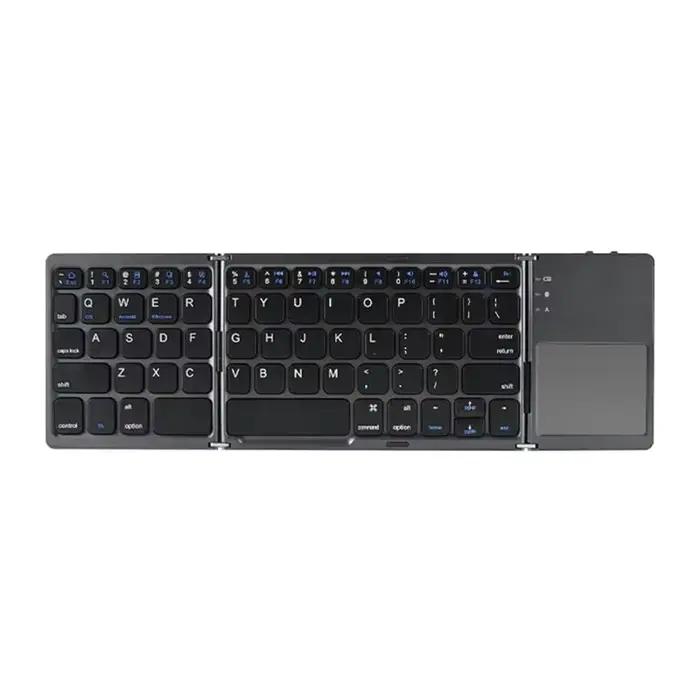 Mini clavier Bluetooth pliable sans fil avec TouchSub, bouton multifonction, Windows, Android, télép