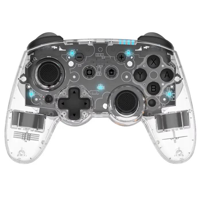 Manette de jeu sans fil transparente pour Switch/PC/iOS/Android avec Macro, RGB et Turbo, conception