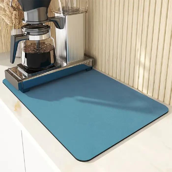 Grand tapis absorbant de cuisine Super absorbant, antidérapant, drenage de la vaisselle au café, séc