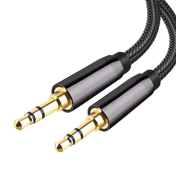 Câble Jack Aux TRS 3.5mm à 3.5mm, haute qualité, pour casque de voiture, adaptateur Audio stéréo HIF